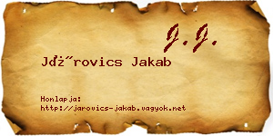 Járovics Jakab névjegykártya
